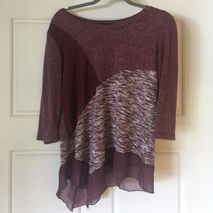 maroon 3/4 sleeve